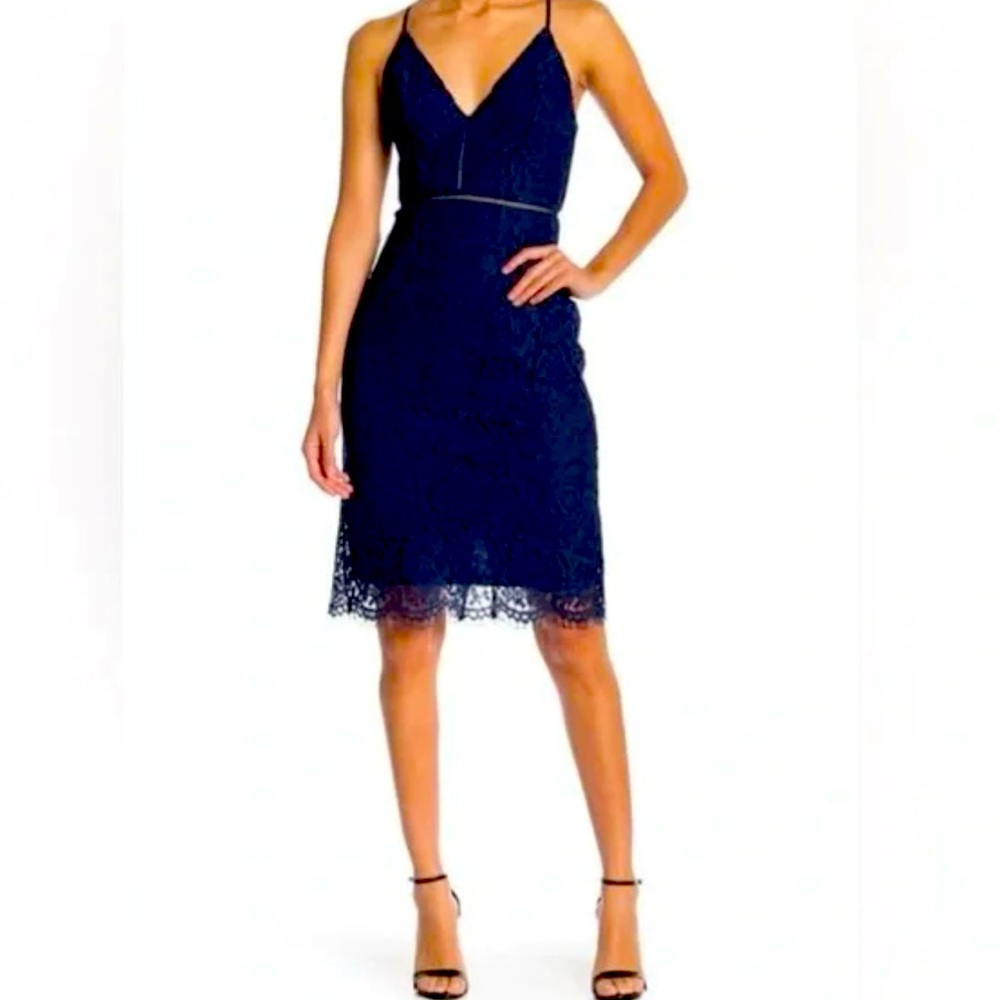 Astr navy blue strappy embroidered dress. With adjustable straps. In EUC…